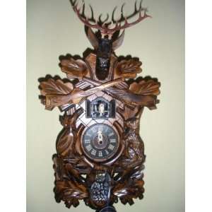  Quartz Black Forest Cuckoo Clock Deer hunting motif 40 cm 