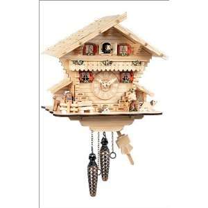  Black Forest Chalet Cuckoo Clock with Natural Looking Wood 