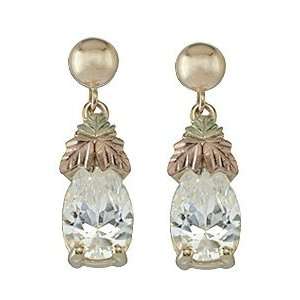  Black Hills Gold White CZ Earrings Jewelry