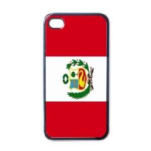  Peru Flag Black Iphone 4   Iphone 4s Case