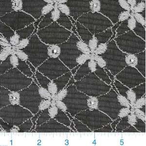  46 Wide Stretch Lace Floral Black/Silver Fabric By The 