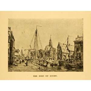   Dock River Sea City Town   Original Halftone Print