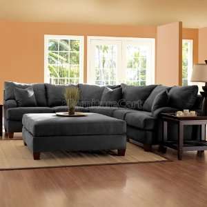   Canyon Sectional in Onyx Microsuede E64860L R ONYX Furniture & Decor