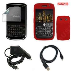 Blackberry Onyx 9700 Combo Red Premium Feel Silicon Skin Case 
