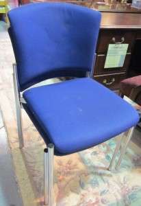 Blue Padded Stacking Confrence Chairs with Metal Frames  