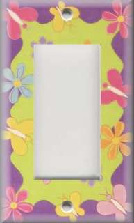 Light Switch Plate Cover   Kids Room   Girls   Butterflies And Flowers