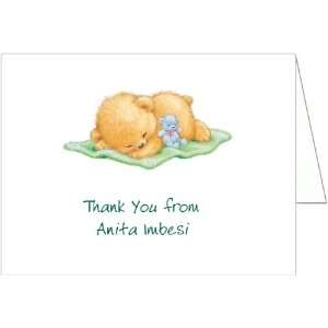  Naptime with Green Blankey Baby Shower Thank You Cards 