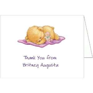  Naptime with Purple Blankey Baby Thank You Cards   Set of 