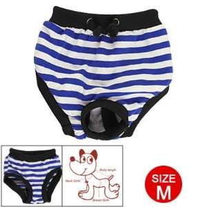   Bar Stripe Ribbed Hem Tri Color Diaper Pants M for Dog