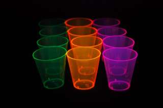 Neon Blacklight Reactive 10oz Party Cups 25ct 722301710555  