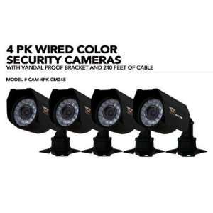  CAM4PKCM245 4 Pack Wired Color Security Ca