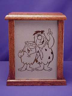 Fred Flintstone & His Best Friend Barney Rubble Etched Glass Night 