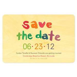  Rainbow Watercolor Save the Date   Real Wood Wedding 