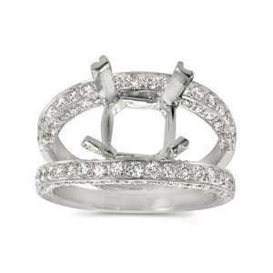  CleverEves Double Bridge Diamond Ring in 18k White 