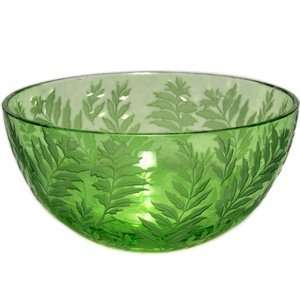  Faberge Green Leaves Crystal Bowl