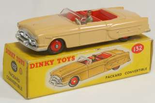 DINKY #132 PACKARD CONVERTIBLE, TAN/RED INTERIOR   NMIB  