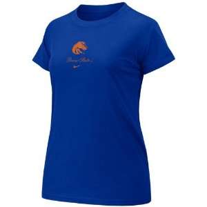   State Broncos Royal Blue Ladies Logo Crew T shirt