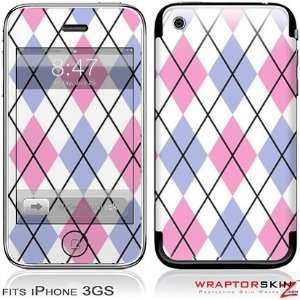   3GS Skin and Screen Protector Kit   Argyle Pink and Blue Electronics