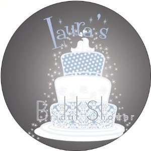 Baby Keepsake Blue Wedding Cake Design Personalized Travel Candle 