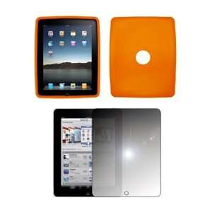  Apple iPad   Premium Orange Soft Silicone Gel Skin Cover 