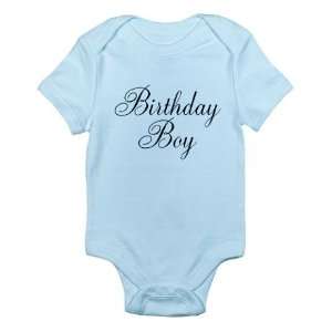 Birthday Boy Black Script First Birthday Blue Baby Onesie Shirt   Size 