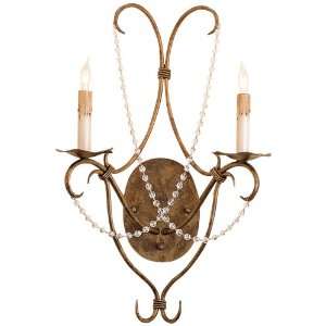  Currey and Company Crystal Lights 22 High Plug In Sconce 
