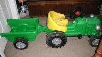 Green Yellow John Deere Ride On Tractor Trailer Pedals Made in France 