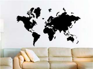 Big Global World Map Atlas Vinyl Wall Art Decal Sticker  