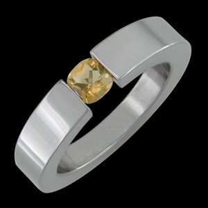   11.25 Titanium Ring with Tension Set Citrine Alain Raphael Jewelry