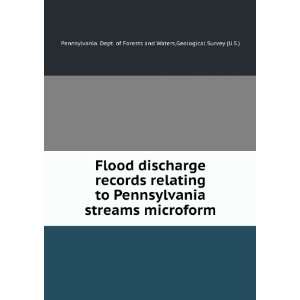  Flood discharge records relating to Pennsylvania streams 