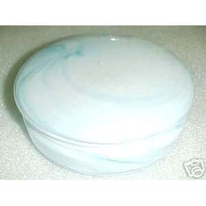 Blue Marbelized Glass Powder Jar 