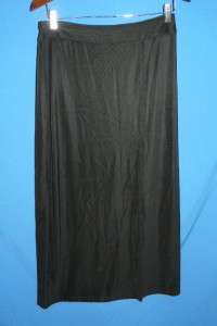 Katherine Bishop PXL Long Black Stretch Skirt P XL Petite Front Slit 