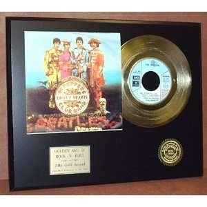 Beatles 24kt Gold 45 Record & Original Sleeve Art LTD Edition Display 