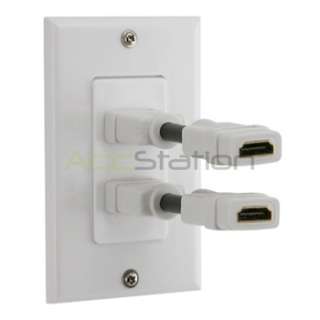 2X 6 FT HDMI CABLE 1080P+2 PORT WHITE WALL PLATE OUTLET  