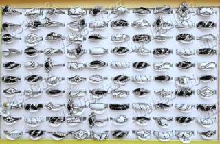 wholesale jewelry lot 50 mixed white&black drop oil rhinestone ring 