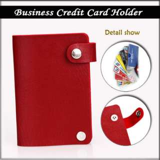  Business ID Credit Name Card Holder Case Wallet Unfold Style  Black 