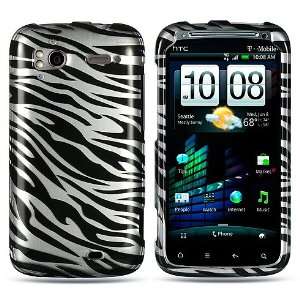  HTC Sensation 4G (T Mobile) Black Silver Zebra Skin 