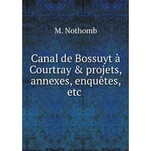  Canal de Bossuyt Ã  Courtray & projets, annexes 
