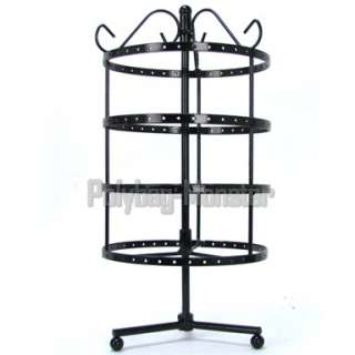BLACK 144 Earrings Stand Jewelry Display Holder Round  