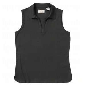  EP Pro Ladies Liquid Cotton Ruched Sleeveless Jersey Polo 