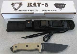NEW Ontario #8627 RAT 5 Fixed Blade Knife & Sheath USA  