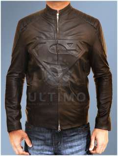   Smallville Black Leather Sheepskin Jacket   Embossed Superman Emblem