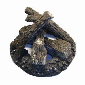   GreatRoom Ceramic Log Set with Lava Rocks Patio, Lawn & Garden