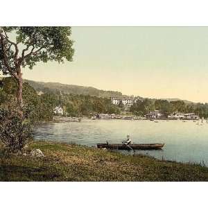 Vintage Travel Poster   Windermere Bowness Bay and Belsfield Hotel 