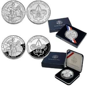  2010 BU and Proof Boy Scouts of America Silver Dollar Set 