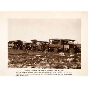 1941 Photogravure Safari Travel Caravan Truck Car Lake Paradise Kenya 