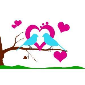  Wall Decals  Deco birds with hearts on branches