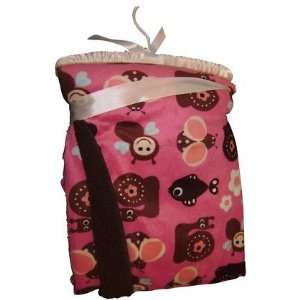  Northpoint Sherpa Back Printed Baby Blanket w/ Magenta 