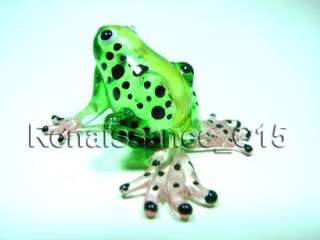 Figurine Animal Hand Blown Glass Gift 2 Frog #3  