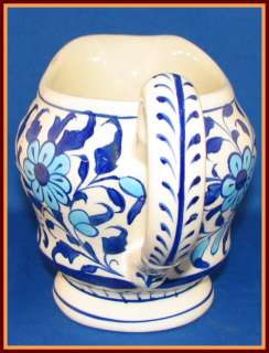 Multani Blue Hand Painted Pitcher with Blue Flowers  